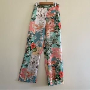 Zara floral wide leg pants Small